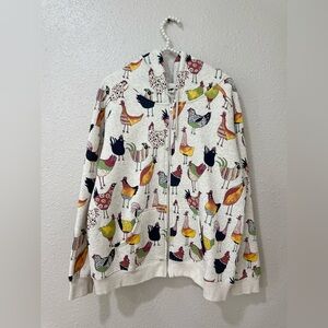 SM Wardrobe Size Medium Chicken  Print Zip Up Hoodie